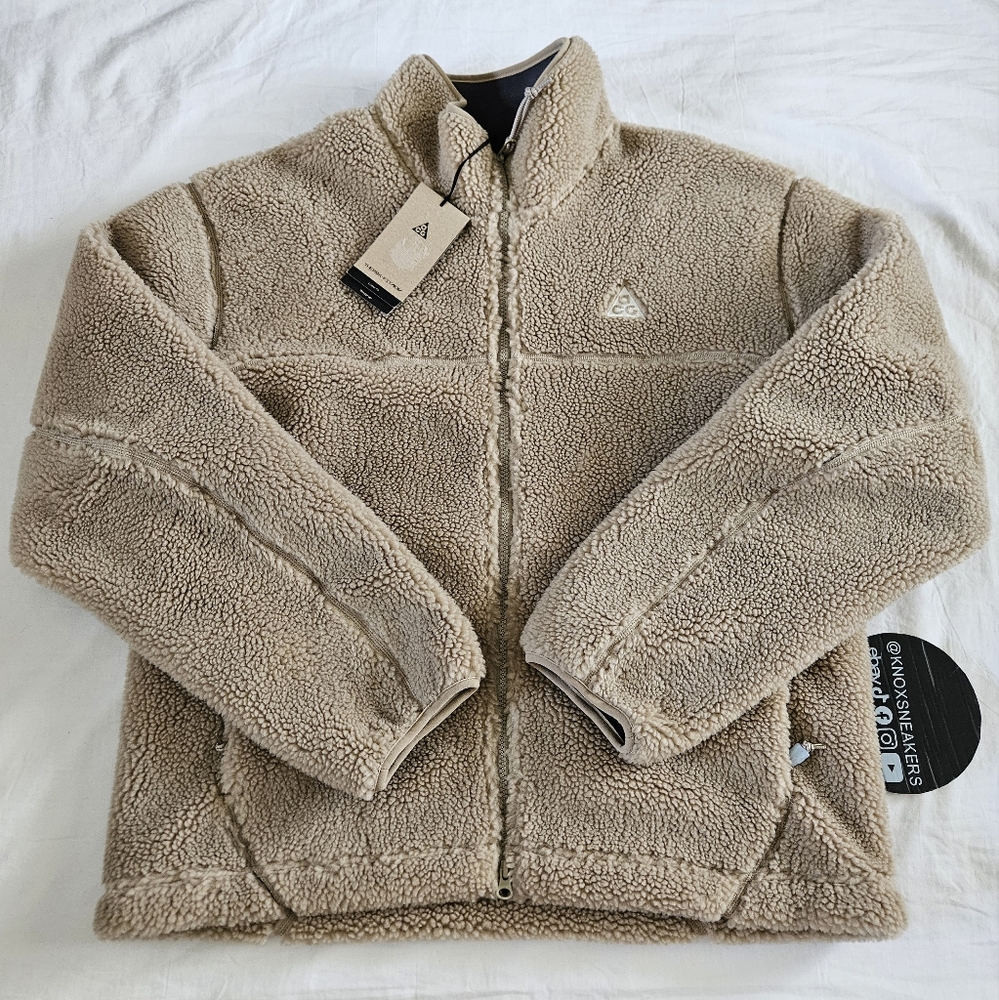 Nike ACG Canwell Glacier THERMA-FIT Jacket Biege Sherpa FV8653-247 Men's Size M